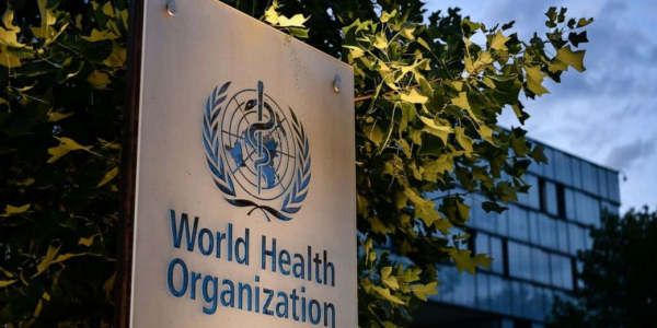 Image of the World Health Organization building and logo